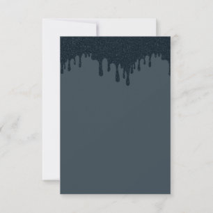 Aangepaste Houtskool Drip RSVP Kaart – Modern Ink 