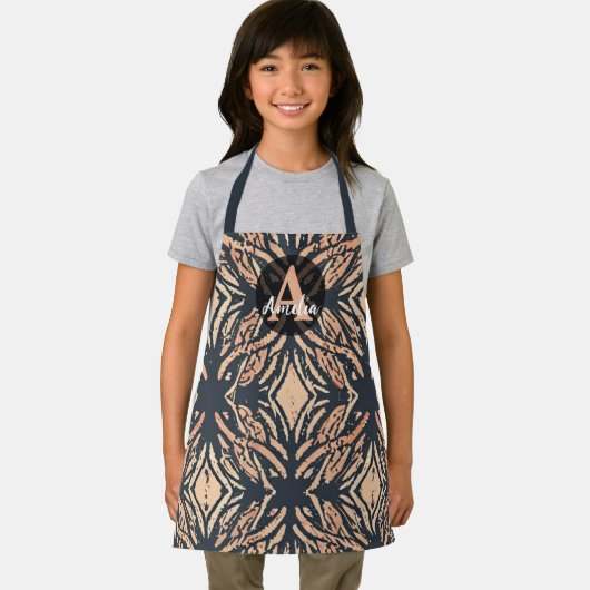 Aangepaste houtskool grijs & perzik zuidwestelijke schort (Insitu)