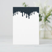 Aangepaste houtskooldruppel RSVP-kaart – Clean Whi RSVP Kaartje (Staand voorkant)