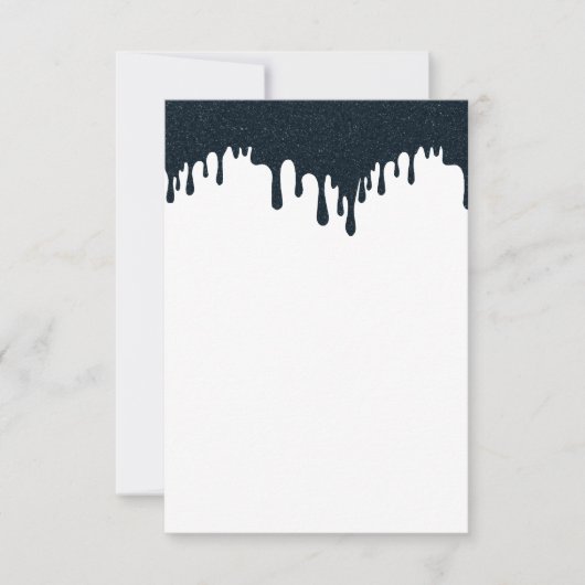 Aangepaste Houtskoolkleurige Drip RSVP Kaart – Sch (Voorkant)