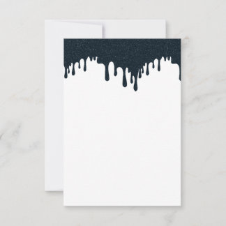 Aangepaste Houtskoolkleurige Drip RSVP Kaart – Sch