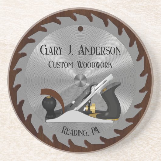 Aangepaste houtwerk zaagblad schaafmachine zandste zandsteen onderzetter (Voorkant)