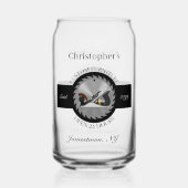 Aangepaste houtwerk Zaagblad Vliegtuig Drinkware B Blikvorm Glas (Achterkant)