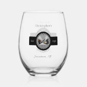 Aangepaste houtwerk Zaagblad Vliegtuig Drinkware C Wijnglas Zonder Voet (Achterkant)