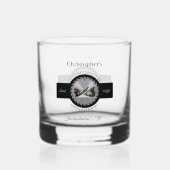 Aangepaste houtwerk Zaagblad Vliegtuig Drinkware R Whisky Glas (Achterkant)