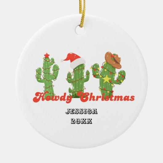 Aangepaste Howdy Kerst Ornament (Voorkant)