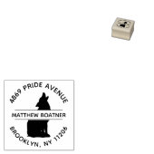 Aangepaste Howling Wolf Retouradres Rubber Stempel (Gestempeld)