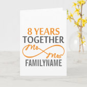 Aangepaste Hr en Mw 8e trouwdag Kaart (Gele Bloem)