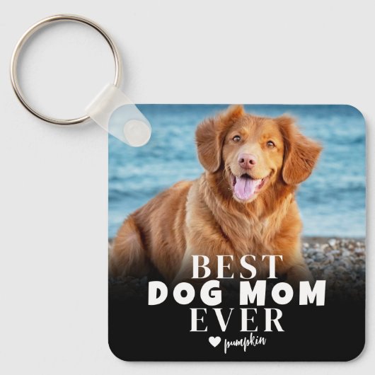Aangepaste Huisdier Beste Hond Mama Foto Sleutelhanger (Voorkant)