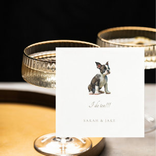 Aangepaste Huisdier Boston Terrier Huisdier bruilo Servet