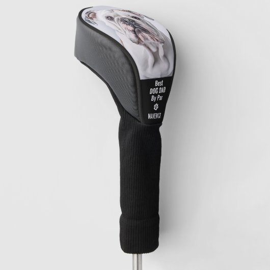 Aangepaste Huisdier Bulldog foto gepersonaliseerd Golfheadcover (Schuin)