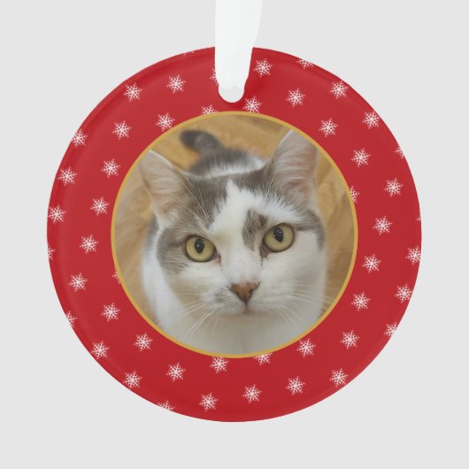 Aangepaste Huisdier Familie Foto's Kerstvakantie Ornament (voorkant)