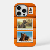 Aangepaste huisdier foto collage Sinaasappel iPhone Hoesje (Achterkant)