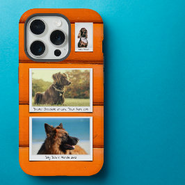Aangepaste huisdier foto collage Sinaasappel iPhone 15 Pro Case
