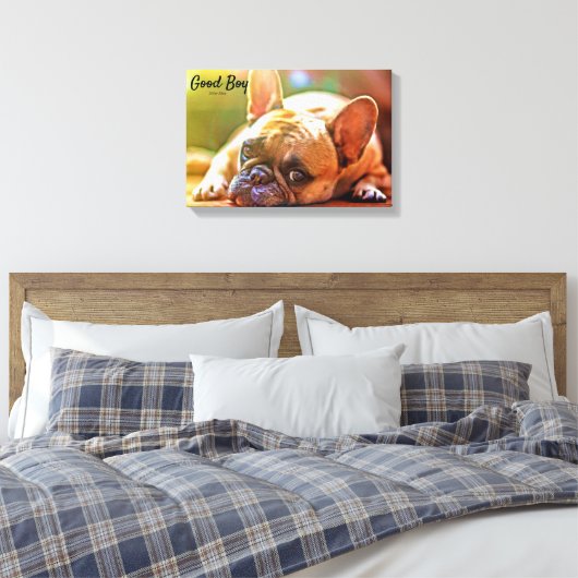 Aangepaste huisdier foto datums Memorial Afbeeldin Canvas Afdruk (Insitu (Slaapkamer))