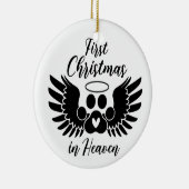 Aangepaste huisdier foto Eerste Kerstmis in de hem Keramisch Ornament (Rechts)