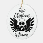 Aangepaste huisdier foto Eerste Kerstmis in de hem Keramisch Ornament (Links)