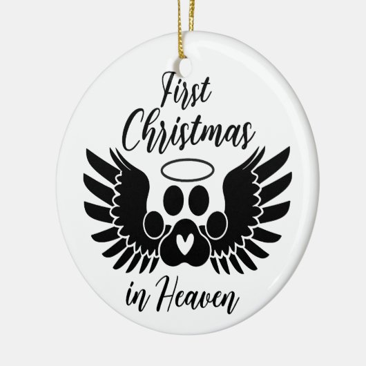 Aangepaste huisdier foto Eerste Kerstmis in de hem Keramisch Ornament (Links)