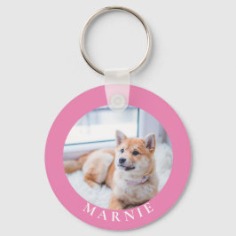 Aangepaste huisdier foto en naam dubbelzijdig sleutelhanger