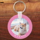 Aangepaste huisdier foto en naam dubbelzijdig sleutelhanger (Voorkant)