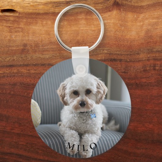 Aangepaste huisdier foto en naam dubbelzijdig sleutelhanger (Achterkant)