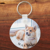 Aangepaste huisdier foto en naam dubbelzijdig sleutelhanger (Voorkant)