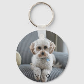 Aangepaste huisdier foto en naam dubbelzijdig sleutelhanger (Achterkant)