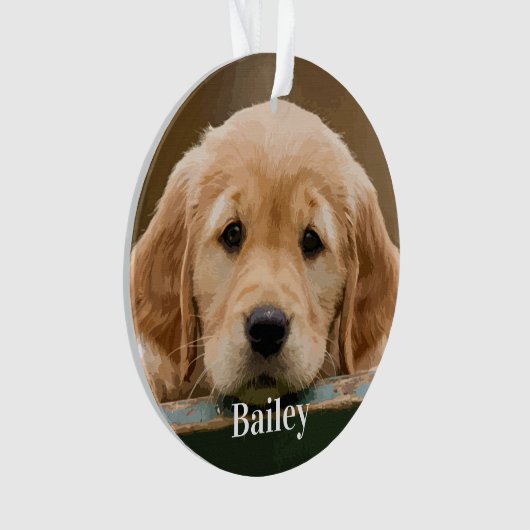 Aangepaste huisdier foto gepersonaliseerde Hondenl Ornament (voorkant)