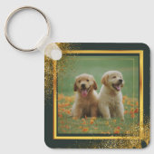 Aangepaste huisdier foto & Gezegde Sleutelhanger (Voorkant)