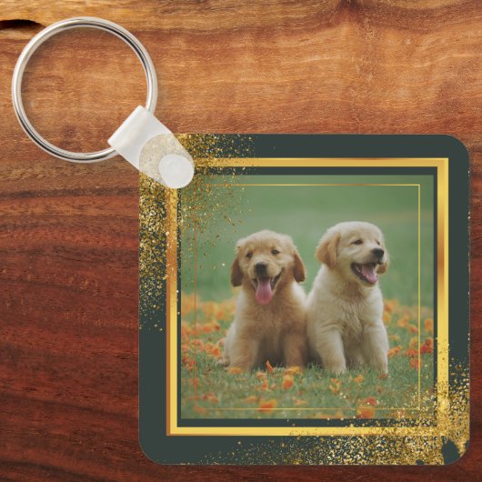 Aangepaste huisdier foto & Gezegde Sleutelhanger (Voorkant)