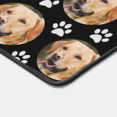 Aangepaste huisdier foto hond patroon zwart bureaumat (Hoek)