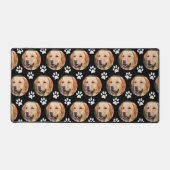 Aangepaste huisdier foto hond patroon zwart bureaumat (Voorkant)