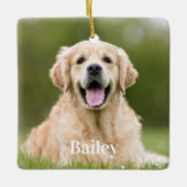 Aangepaste huisdier foto Hondenliefhebber Keepsake Keramisch Ornament (Voorkant)