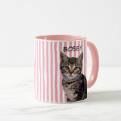 Aangepaste huisdier foto kat hond eigenaar roze st mok (Voorkant rechts)