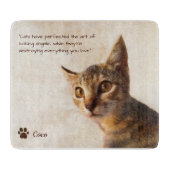 Aangepaste Huisdier Foto Kat Hond met Naam Quote S Snijplank (Voorkant)