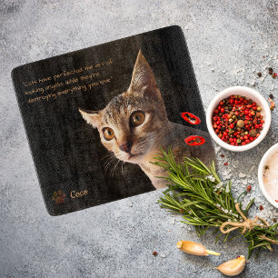 Aangepaste Huisdier Foto Kat Hond met Naam Quote S Snijplank