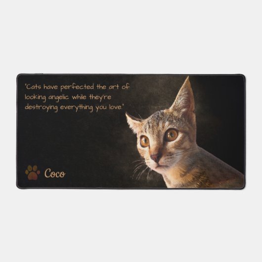 Aangepaste Huisdier Foto Kat Hond Sjabloon Bureaumat (Voorkant)
