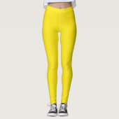 Aangepaste huisdier foto kat minnaar brandend geel leggings (Voorkant)