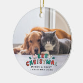 Aangepaste huisdier foto keramisch ornament (Links)