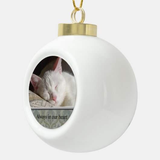 Aangepaste Huisdier Foto Keramische Bal Ornament (Rechts)