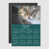 Aangepaste huisdier foto naam 2027 kalender teal m (Voorkant / Achterkant)