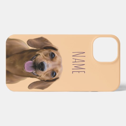 Aangepaste huisdier foto & naam iPhone hoesje (Achterkant horizontaal)