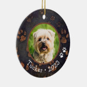 Aangepaste huisdier foto naam jaar keramisch Ornam Keramisch Ornament (Rechts)