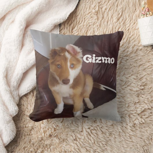 Aangepaste huisdier foto & naam kussen (Deken)