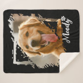 Aangepaste Huisdier Foto & Naam Sherpa Fleece Deke Deken (Voorkant (horizontaal))