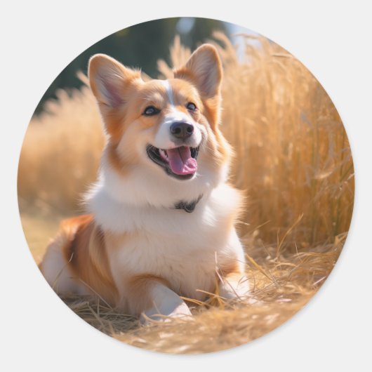 Aangepaste huisdier foto ronde sticker (Voorkant)