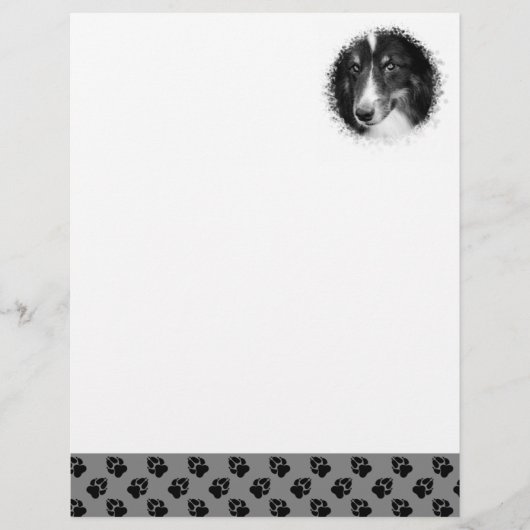 Aangepaste huisdier fototemplate met zwarte poten  briefhoofd (Voorkant)