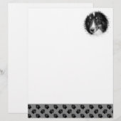 Aangepaste huisdier fototemplate met zwarte poten  briefhoofd (Voorkant / Achterkant)