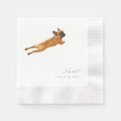 Aangepaste huisdier Franse Bulldog Trouwbedrijfsna Servet (Voorkant)