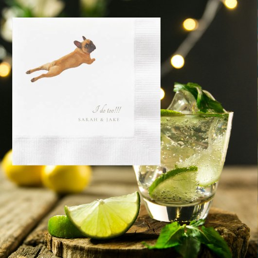 Aangepaste huisdier Franse Bulldog Trouwbedrijfsna Servet